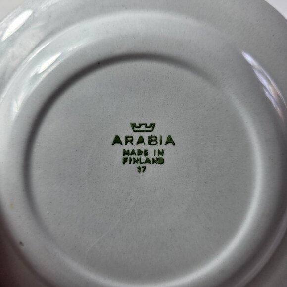 THREE Arabia of Finland Blue Rose Bread Plates Gray/Blue Blue Flowers & Bands - Picture 10 of 10